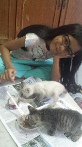 Lovely Quistina and kitten orieo..